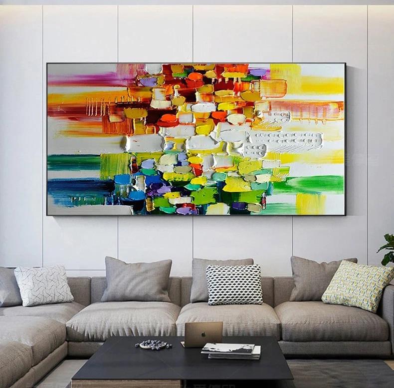Color Block 2 abstract by Palette Knife wall art minimalism texture Oil Paintings